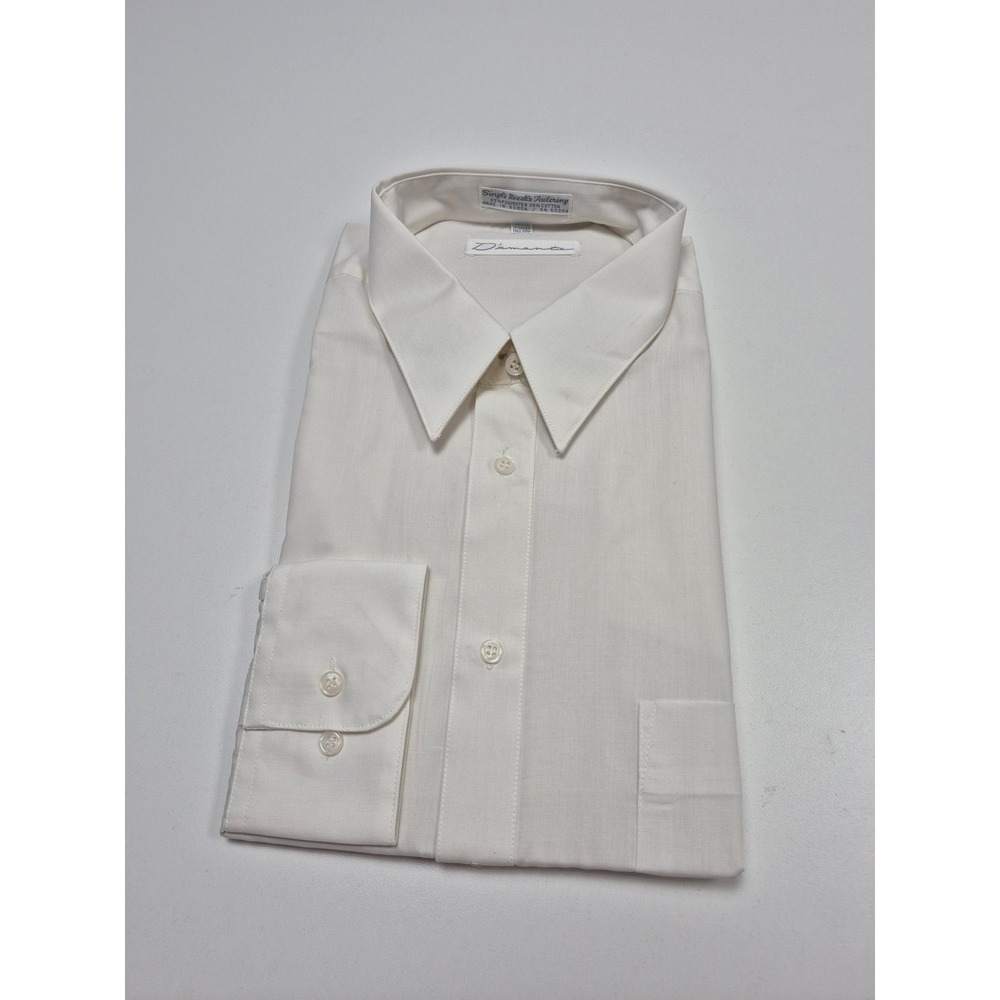 Damante Dress Shirt Mens 17 36/37 White Tall Man French Cuff Long Sleeve